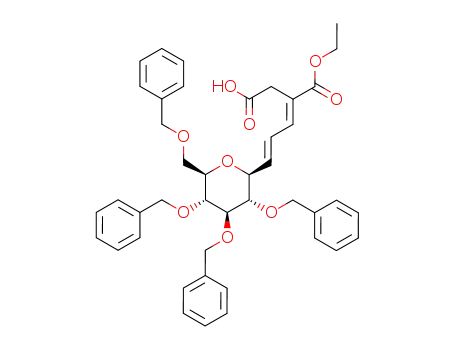 2-[(E)-3-((2S,3S,4R,5R,6R)-3,4,5-Tris-benzyloxy-6-benzyloxymethyl-tetrahydro-pyran-2-yl)-prop-2-en-(E)-ylidene]-succinic acid 1-ethyl ester