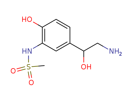 Molecular Structure of 13698-56-1 (Methanesulfonamide, N-[5-(2-amino-1-hydroxyethyl)-2-hydroxyphenyl]-)