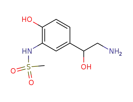 Molecular Structure of 13698-56-1 (Methanesulfonamide, N-[5-(2-amino-1-hydroxyethyl)-2-hydroxyphenyl]-)