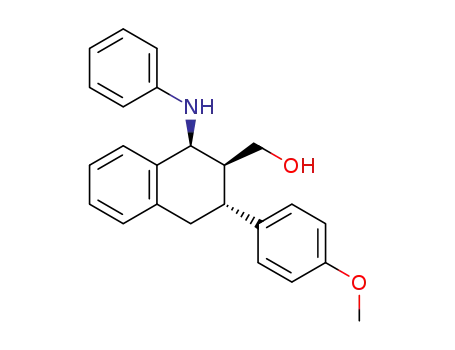 Molecular Structure of 1619923-81-7 (2-hydroxymethyl-3-(p-methoxyphenyl)-1-phenylamino-1,2,3,4-tetrahydronaphthalene)