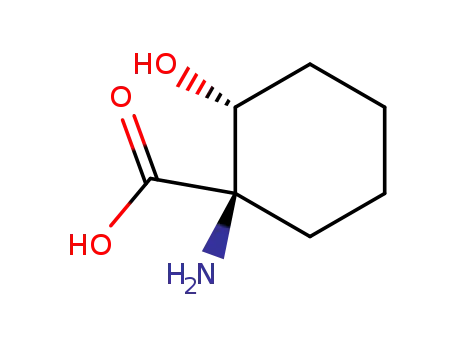 Molecular Structure of 226905-10-8 (Cyclohexanecarboxylic acid, 1-amino-2-hydroxy-, (1S,2R)- (9CI))