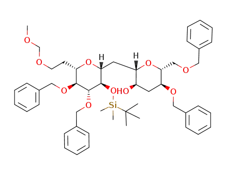 (2S,3R,5S,6R)-5-Benzyloxy-6-benzyloxymethyl-2-[(2R,3R,4R,5S,6S)-4,5-bis-benzyloxy-3-(tert-butyl-dimethyl-silanyloxy)-6-(2-methoxymethoxy-ethyl)-tetrahydro-pyran-2-ylmethyl]-tetrahydro-pyran-3-ol