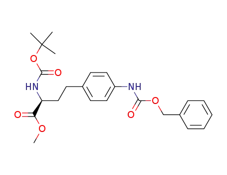4-(4-benzyloxycarbonylamino-phenyl)-2-<i>tert</i>-butoxycarbonylamino-butyric acid methyl ester