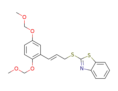 Molecular Structure of 1580541-71-4 ((E)-2-{3'-[2'',5''-bis(methoxymethoxy)phenyl]prop-2-enylthio}-1,3-benzothiazole)