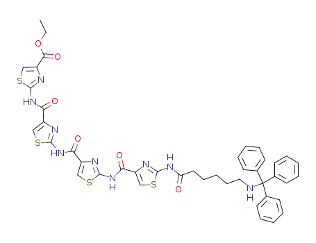 2-[(2-{[2-({2-[6-(trityl-amino)-hexanoylamino]-thiazole-4-carbonyl}-amino)-thiazole-4-carbonyl]-amino}-thiazole-4-carbonyl)-amino]-thiazole-4-carboxylic acid ethyl ester