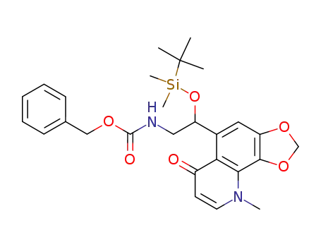 O-benzyl N-2-(tert-butyldimethylsilyloxy)-2-[9-methyl-1,3-dioxolo[4,5-h]-6(9H)-quinolinon-6-yl]ethyl carbamate