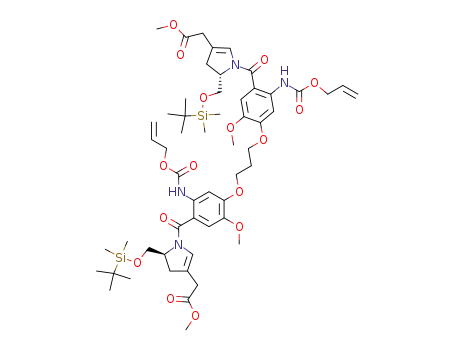 1,1'-[[(propane-1,3-diyl)dioxy]bis[2-amino-N-allyloxycarbonyl-5-methoxy-1,4-phenylene]-carbonyl]-bis[(2S)-2-t-butyldimethylsilyloxymethyl-4-methoxycarbonyl methyl-2,3-dihydropyrrole]