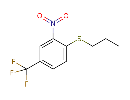 Molecular Structure of 1338360-54-5 (2-nitro-1-(propylsulfanyl)-4-(trifluoromethyl)benzene)