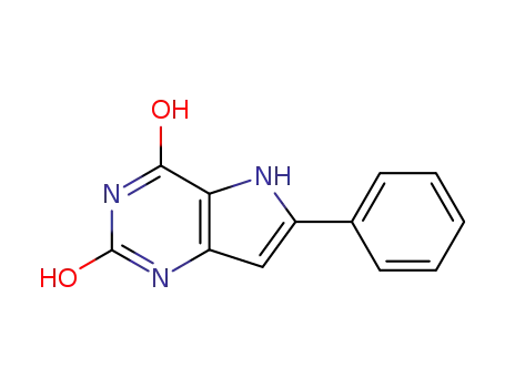 Molecular Structure of 34771-39-6 (6-phenyl-5H-pyrrolo[3,2-d]pyrimidine-2,4-diol)