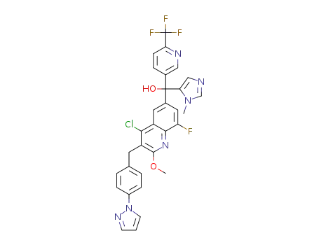 (3-(4-(1H-pyrazol-1-yl)benzyl)-4-chloro-8-fluoro-2-methoxyquinolin-6-yl)(1-methyl-1H-imidazol-5-yl)(6-(trifluoromethyl)pyridin-3-yl)methanol