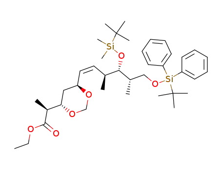 (S)-2-{(4S,6S)-6-[(Z)-(3S,4S,5S)-4-(tert-Butyl-dimethyl-silanyloxy)-6-(tert-butyl-diphenyl-silanyloxy)-3,5-dimethyl-hex-1-enyl]-[1,3]dioxan-4-yl}-propionic acid ethyl ester