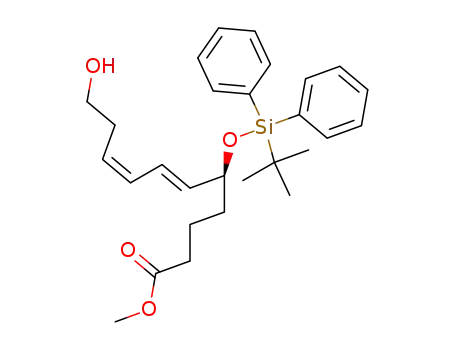 (6E,8Z)-(S)-5-(tert-Butyl-diphenyl-silanyloxy)-11-hydroxy-undeca-6,8-dienoic acid methyl ester