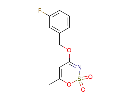 Molecular Structure of 1621619-35-9 (4-[(3-fluorobenzyl)oxy]-6-methyl-1,2,3-oxathiazine 2,2-dioxide)