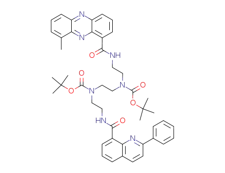 Molecular Structure of 412043-30-2 (N-1-{[2-(N'-tert-butoxycarbonyl-N'-{[2-(N-tert-butoxycarbonyl-N-{[2-(2-phenylquinoline-8-carbonyl)amino]ethyl})amino]ethyl})amino]ethyl}-9-methylphenazine-1-carboxamide)