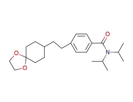 Molecular Structure of 595557-86-1 (Benzamide,
4-[2-(1,4-dioxaspiro[4.5]dec-8-yl)ethyl]-N,N-bis(1-methylethyl)-)