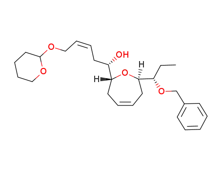 (Z)-(S)-1-[(2R,7R)-7-((S)-1-Benzyloxy-propyl)-2,3,6,7-tetrahydro-oxepin-2-yl]-5-(tetrahydro-pyran-2-yloxy)-pent-3-en-1-ol