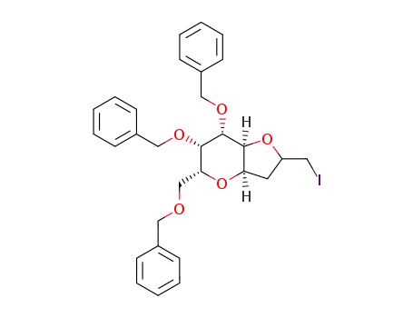 (3aR,5R,6S,7S,7aS)-6,7-Bis-benzyloxy-5-benzyloxymethyl-2-iodomethyl-hexahydro-furo[3,2-b]pyran