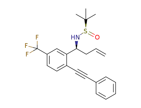 (Rs)-2-methyl-N-((S)-1-(2-(phenylethynyl)-5-(trifluoromethyl)phenyl)but-3-en-1-yl)propane-2-sulfinamide