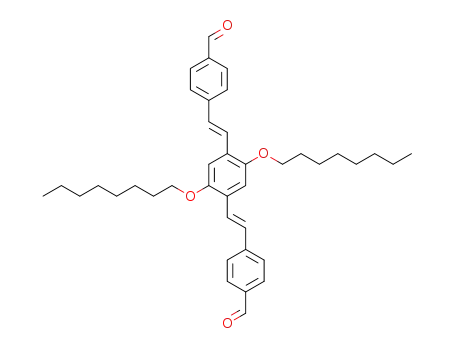 Molecular Structure of 370563-61-4 (4-[(E)-2-{4-[(E)-2-(4-formylphenyl)ethenyl]-2,5-bis(octyloxy)phenyl}ethenyl]benzaldehyde)