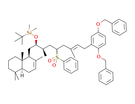 [(E)-(1R,2R)-4-Benzenesulfonyl-8-(2,5-bis-benzyloxy-phenyl)-2,6-dimethyl-1-((1S,4aS,8aS)-2,5,5,8a-tetramethyl-1,4,4a,5,6,7,8,8a-octahydro-naphthalen-1-ylmethyl)-oct-6-enyloxy]-tert-butyl-dimethyl-silane
