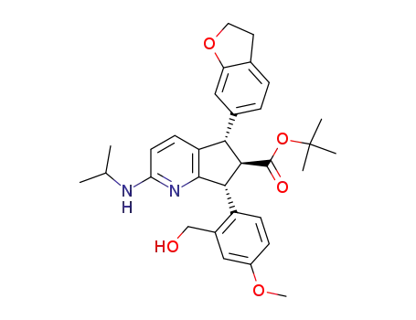 5H-Cyclopenta[b]pyridine-6-carboxylic acid,
5-(2,3-dihydro-6-benzofuranyl)-6,7-dihydro-7-[2-(hydroxymethyl)-4-meth
oxyphenyl]-2-[(1-methylethyl)amino]-, 1,1-dimethylethyl ester,
(5S,6R,7R)-