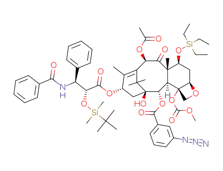 2'-O-tert-butyldimethylsilyl-7-O-triethylsilyl-2-debenzoyl-2-(3-azidobenzoyl)-4-deacetyl-4-(methoxycarbonyl)-paclitaxel