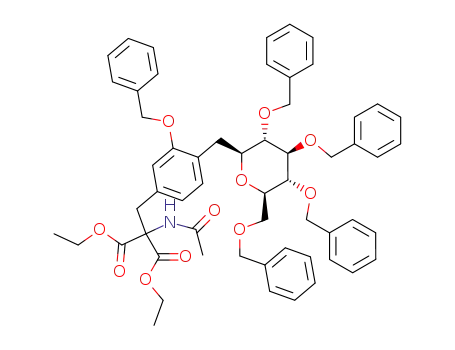 2-acetamido-2-[3-benzyloxy-4-(2,3,4,6-tetra-O-benzyl-β-D-glucopyranos-1-ylmethyl)benzyl]malonic diethyl ester