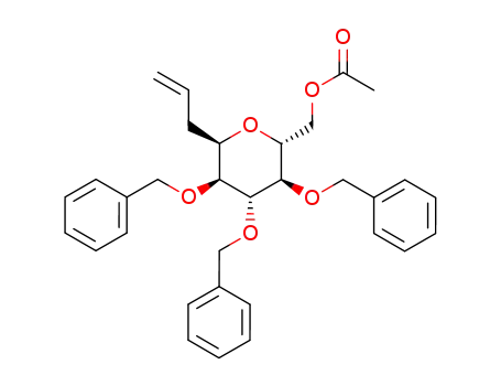 Molecular Structure of 194410-26-9 (3-(6'-O-acetyl-2',3',4'-tri-O-benzyl-α-D-glucopyranosyl)-1-propene)