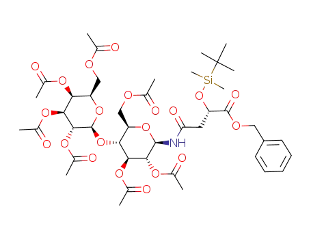 Benzyl (S)-2-tert-butyldimethylsilyloxy-N-(2,3,6-tri-O-acetyl-4-O-(2,3,4,6-tetra-O-acetyl-β-D-galactopyranosyl)-β-D-glucopyranosyl)succinate