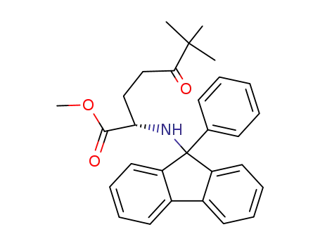 Heptanoic acid,
6,6-dimethyl-5-oxo-2-[(9-phenyl-9H-fluoren-9-yl)amino]-, methyl ester,
(2S)-