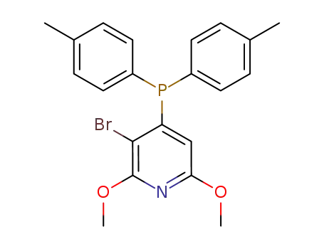 Molecular Structure of 357401-19-5 (3-Bromo-2,6-dimethoxy-4-di(p-methylphenyl)phosphinopyridine)