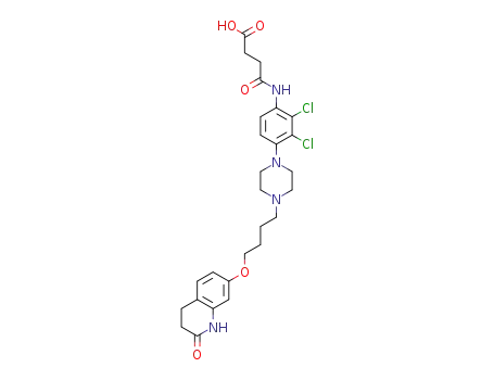 Molecular Structure of 1567360-65-9 (4-((2,3-dichloro-4-(4-(4-((2-oxo-1,2,3,4-tetrahydroquinolin-7-yl)oxy)butyl)piperazin-1-yl)phenyl)amino)-4-oxobutanoic acid)