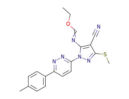 Methanimidic acid,
N-[4-cyano-1-[6-(4-methylphenyl)-3-pyridazinyl]-3-(methylthio)-1H-pyraz
ol-5-yl]-, ethyl ester
