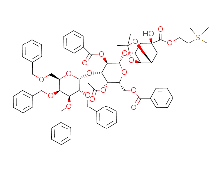 7-[5-acetoxy-3-benzoyloxy-6-benzoyloxymethyl-4-(3,4,5-tris-benzyloxy-6-benzyloxymethyl-tetrahydro-pyran-2-yloxy)-tetrahydro-pyran-2-yloxy]-5-hydroxy-2,2-dimethyl-hexahydro-benzo[1,3]dioxole-5-carboxylic acid 2-trimethylsilanyl-ethyl ester