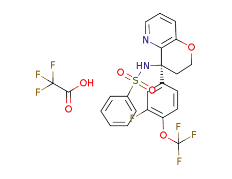 (S)-N-(4-(3-fluoro-4-(trifluoromethoxy)phenyl)-3,4-dihydro-2H-pyrano[3,2-b]pyridin-4-yl)benzenesulfonamide 2,2,2-trifluoroacetate