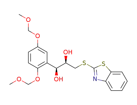 Molecular Structure of 1580541-72-5 ((2'R,3'S)-2-{3'-[2'',5''-bis(methoxymethoxy)phenyl]-2',3'-dihydroxyprop-2-enylthio}-1,3-benzothiazole)