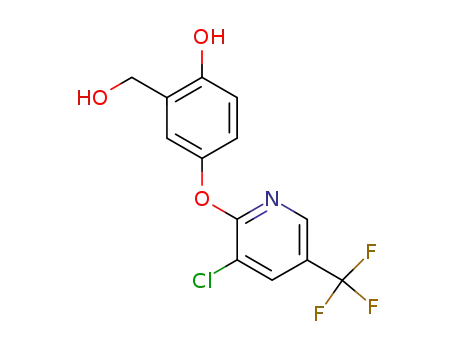 Molecular Structure of 451456-45-4 (4-[(3-chloro-5-(trifluoromethyl)-2-pyridinyl)oxy]-2-(hydroxymethyl)phenol)