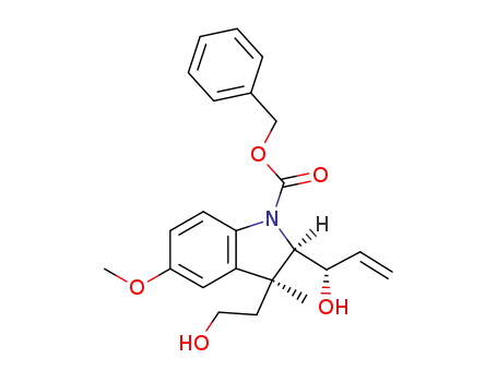 (2R,3S)-2-((S)-1-Hydroxy-allyl)-3-(2-hydroxy-ethyl)-5-methoxy-3-methyl-2,3-dihydro-indole-1-carboxylic acid benzyl ester