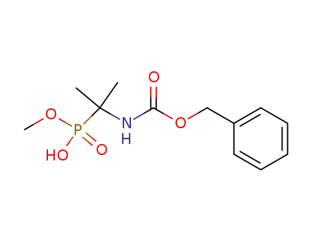 Molecular Structure of 436855-35-5 (Carbamic acid, [1-(hydroxymethoxyphosphinyl)-1-methylethyl]-,
phenylmethyl ester)
