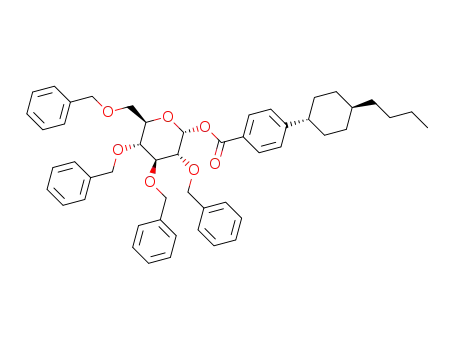 Molecular Structure of 1616345-49-3 (1-O-{4-(trans-4-butylcyclohexyl)benzoyl}-2,3,4,6-tetra-O-benzyl-α-D-glucopyranose)