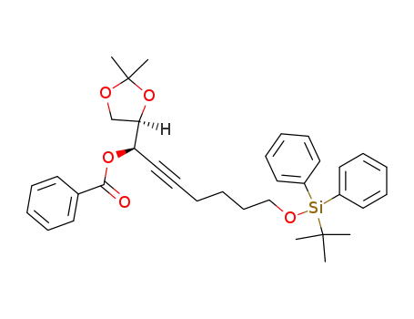 Benzoic acid (R)-7-(tert-butyl-diphenyl-silanyloxy)-1-((R)-2,2-dimethyl-[1,3]dioxolan-4-yl)-hept-2-ynyl ester