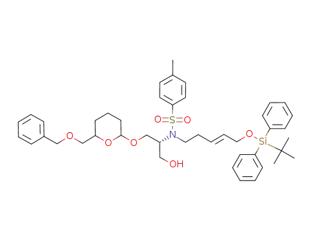 <i>N</i>-[2-(6-benzyloxymethyl-tetrahydro-pyran-2-yloxy)-1-hydroxymethyl-ethyl]-<i>N</i>-[5-(<i>tert</i>-butyl-diphenyl-silanyloxy)-pent-3-enyl]-4-methyl-benzenesulfonamide