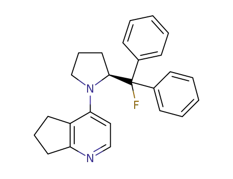 Molecular Structure of 1592000-34-4 ((S)-4-(2-(fluorodiphenylmethyl)pyrrolidin-1-yl)-6,7-dihydro-5H-cyclopenta[b]pyridine)