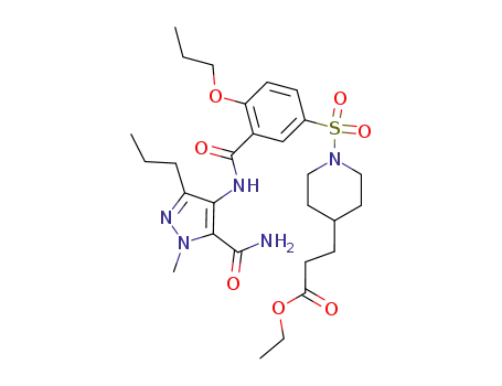 4-Piperidinepropanoic acid,
1-[[3-[[[5-(aminocarbonyl)-1-methyl-3-propyl-1H-pyrazol-4-yl]amino]carb
onyl]-4-propoxyphenyl]sulfonyl]-, ethyl ester