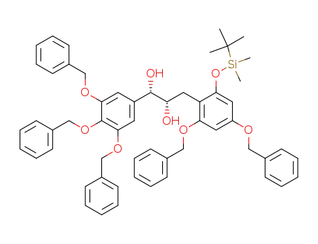 Molecular Structure of 942122-64-7 ((1S,2S)-3-[2,4-bis(benzyloxy)-6-(tert-butyldimethylsilyloxy)phenyl]-1-[3,4,5-tris(benzyloxy)phenyl]propane-1,2-diol)