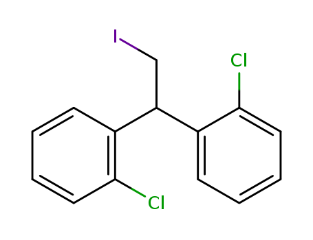 Molecular Structure of 16699-34-6 (Benzene,1,1'-(2-iodoethylidene)bis[2-chloro-)
