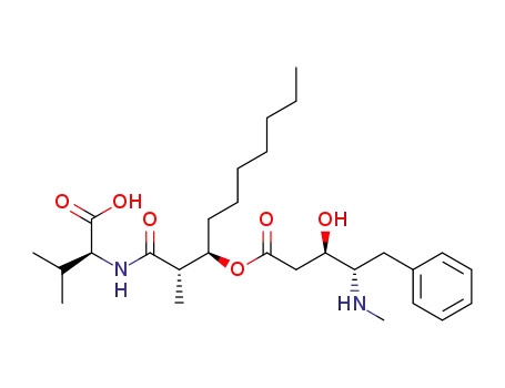 (1R)-1-((1S)-2-{[(1S)-1-carboxy-2-methylpropyl]amino}-1-methyl-2-oxoethyl)octyl 2,4,5-trideoxy-4-(methylamino)-5-phenyl-L-erythro-pentonate