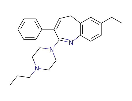 Molecular Structure of 111027-73-7 (5H-1-Benzazepine, 7-ethyl-3-phenyl-2-(4-propyl-1-piperazinyl)-)