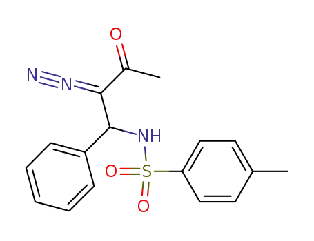 Molecular Structure of 442157-29-1 (Benzenesulfonamide, N-(2-diazo-3-oxo-1-phenylbutyl)-4-methyl-)