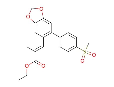 ethyl (2E)-2-methyl-3-(6-(4-(methylsulfonyl)phenyl)(2H-benzo(d)1,3-dioxolan-5-yl))prop-2-enoate
